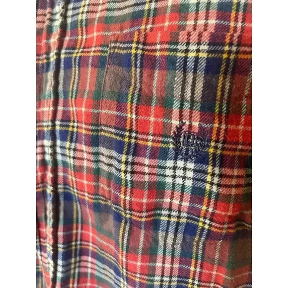 CHAPS 100% cotton flannel mens size medium red blue - Picture 4 of 5